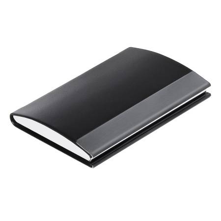 Визитница "Конгресс", черный, 6,5х9,6х1,2 см, иск. кожа, металл, лазерная гравировка