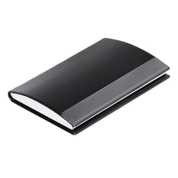 Визитница "Конгресс", черный, 6,5х9,6х1,2 см, иск. кожа, металл