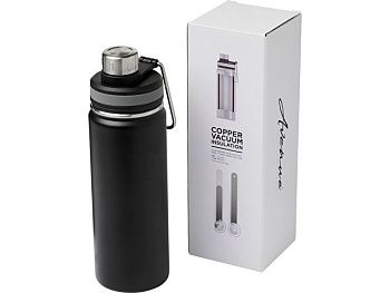 Спортивная бутылка Gessi объемом 590 мл с медной вакуумной изоляцией, черный Спортивная бутылка Gessi объемом 590 мл с медной вакуумной изоляцией, черный