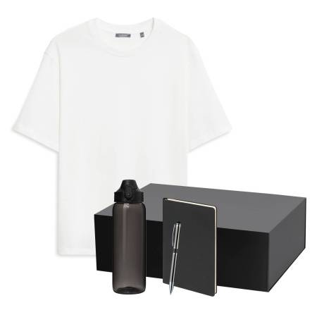 Набор с одеждой RUST NEO (футболка, бутылка, ежедневник, ручка), белый/черный