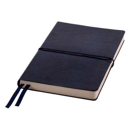 Ежедневник недатированный Save , A5, темно-синий,  рециклированная кожа, кремовый блок, подарочная