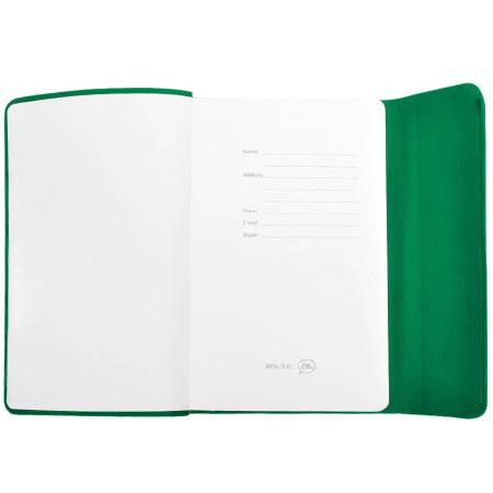 Бизнес-блокнот "Creative", 130*210 мм,  зеленый, на магнитах, нелинованный блок, тиснение