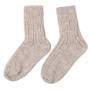 Носки вязаные НАСВЯЗИ©, бежевый меланж, 30% шерсть