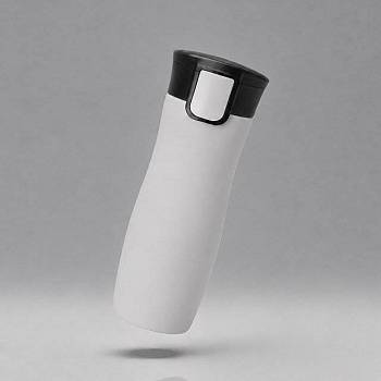 Вакуумная термокружка с кнопкой Streamline, Waterline, soft-touch, тубус, серый