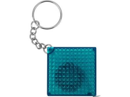 Брелок-рулетка из светоотражающего материала, 1 м., синий/серебристый