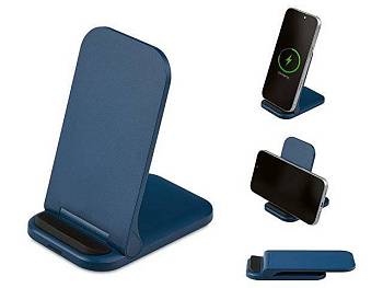 Беспроводное зарядное устройство «Foldy», 15 Вт, темно-синий