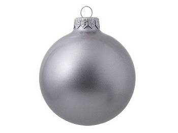 Стеклянный елочный шар "Christmas bauble", серебро, металлик, с серебристым колпачком в черной коробке Стеклянный елочный шар "Christmas bauble", серебро, металлик, с серебристым колпачком в черной коробке