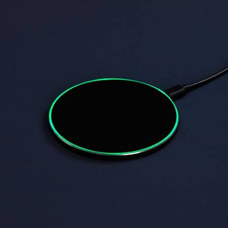 Беспроводное зарядное устройство с подсветкой Lightcore, черное