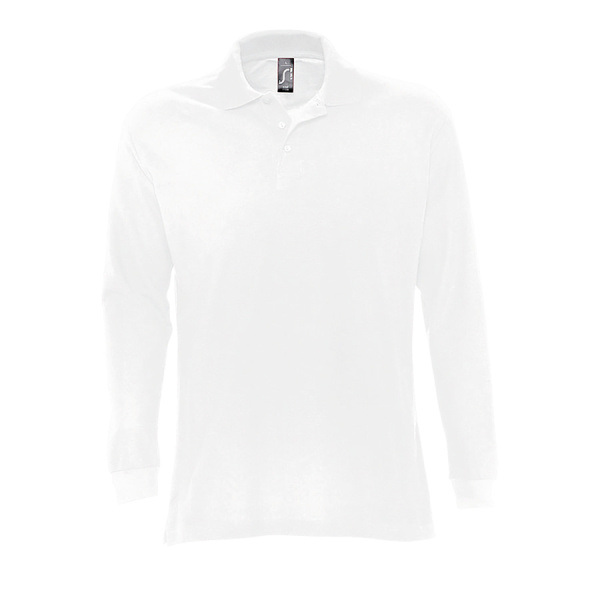 Рубашка поло мужская с длинным рукавом STAR, белый_S, 100% х/б