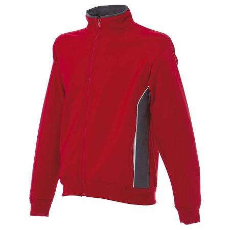 Толстовка женская "MESSINA", красный, серый_ S,  Италия, 80% х/б, 20% п/э