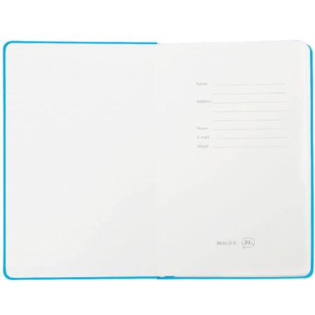 Бизнес-блокнот "Casual", 130*210 мм, голубой, твердая обложка,  резинка 7 мм, блок-линейка, тиснение