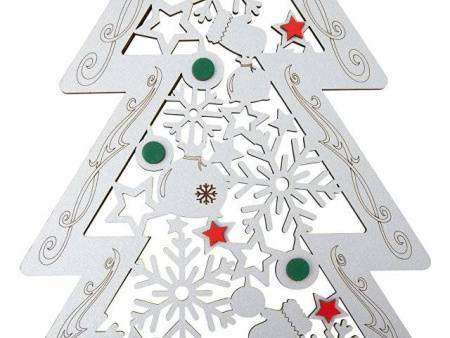 Шкатулка из фанеры в виде елки "Firytale" , серебристая