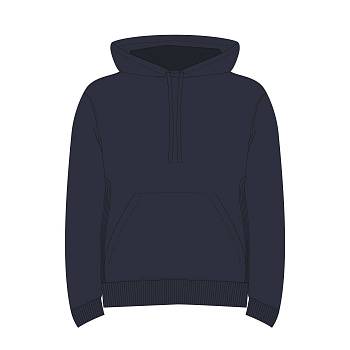 Худи релакс унисекс ADVENTURE, темно-синий, размер XS/S