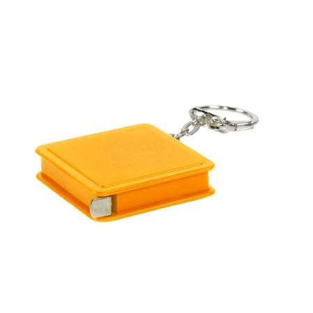 Брелок-рулетка (1 м), белый, 4х4х1 см, пластик