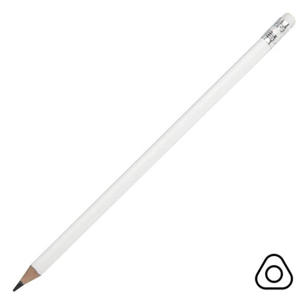 Карандаш чернографитный трехгранный TRINITY с ластиком, пластиковый, HB