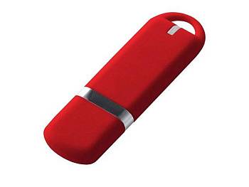 USB-флешка на 64 ГБ с покрытием soft-touch, красный