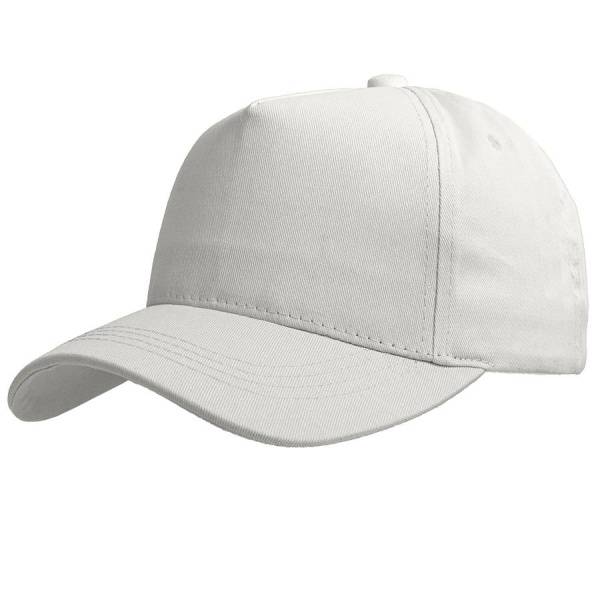 Бейсболка "Breeze", 5 клиньев,  застежка на липучке, белый, 100% хлопок