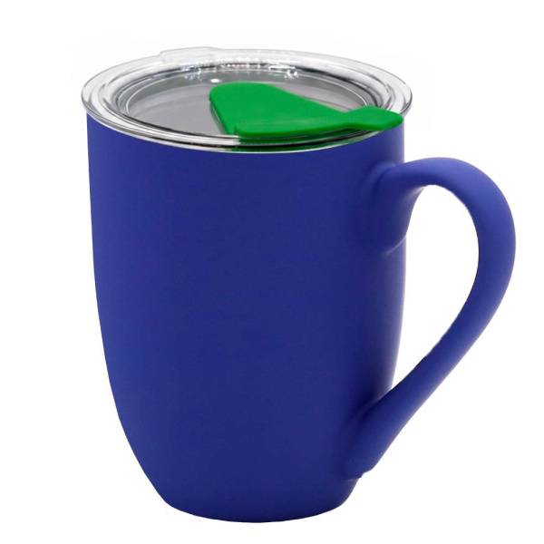 Кружка с крышкой Velvet Duo, софт-тач