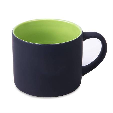 Кружка YASNA с прорезиненным покрытием, черный с голубым, 310 мл