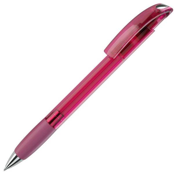 NOVE LX, ручка шариковая с грипом, прозрачный оранжевый/хром