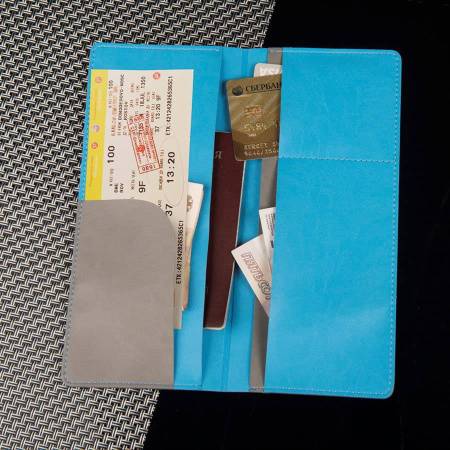 Органайзер для путешествий "Movement", 10* 22 см, PU, голубой с серым