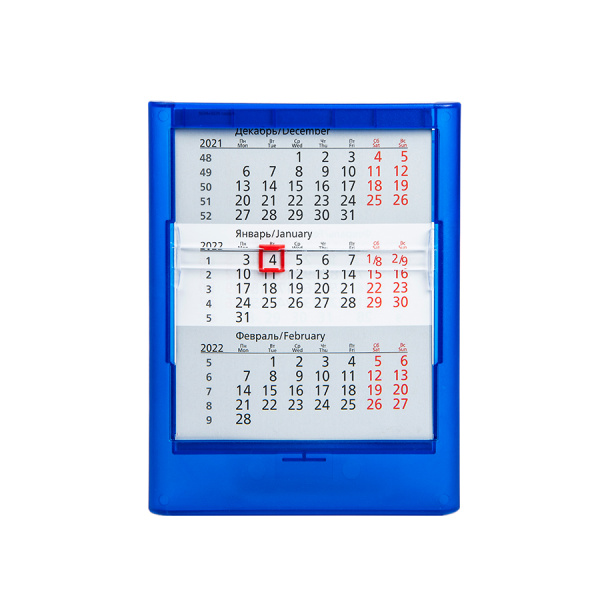 Календарь настольный на 2 года , прозрачно-красный, 12,5х16 см, пластик, тампопечать