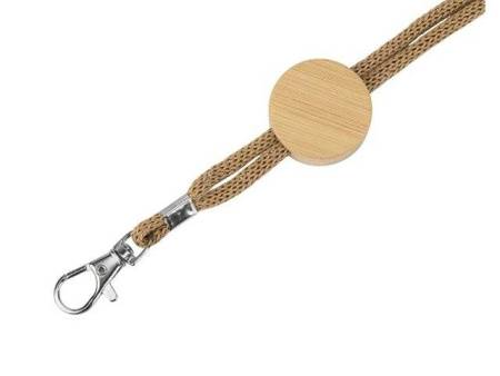 Ланъярд из бумаги с бамбуковой плашкой "Franklinia", натуральный