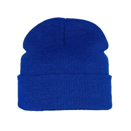 Шапка вязаная двойная "Essential", с отворотом, белый