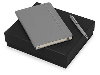 Подарочный набор Moleskine Hemingway с блокнотом А5 и ручкой, серый Подарочный набор Moleskine Hemingway с блокнотом А5 и ручкой, серый