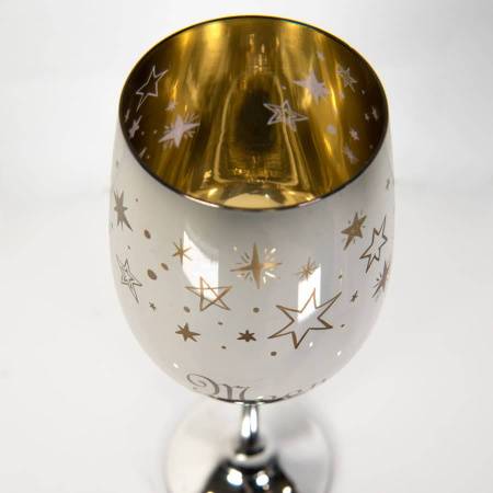 Набор бокалов для вина MOON&SUN (2шт), золотой и серебяный, 22,5х24,8х11,9см, стекло