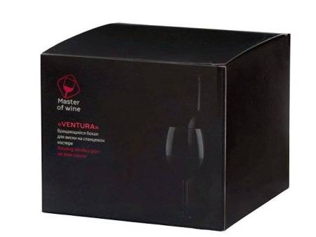 Вращающийся бокал для виски на сланцевом костере "Ventura"