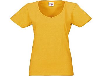 Футболка "Heavy Super Club" женская с V-образным вырезом, золотисто-желтый