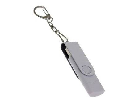 USB 2.0- флешка на 8 Гб с поворотным механизмом и дополнительным разъемом Type-C