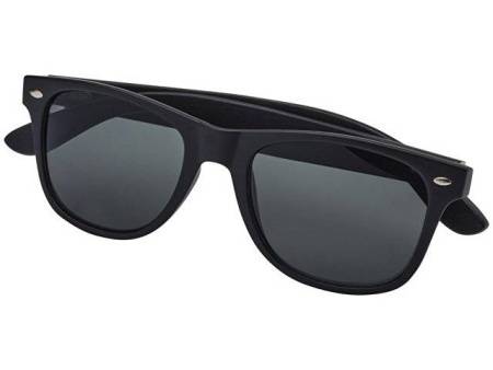 Бамбуковые солнцезащитные очки Arlo с черным покрытием - сплошной черный