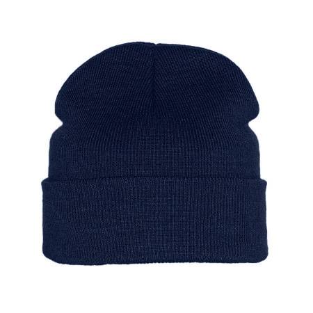 Шапка вязаная двойная "Essential", с отворотом, белый