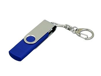 Флешка с поворотным механизмом, c дополнительным разъемом Micro USB, 32 Гб, синий Флешка с поворотным механизмом, c дополнительным разъемом Micro USB, 32 Гб, синий