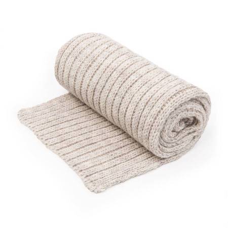 Шарф вязаный НАСВЯЗИ©, бежевый меланж, 30% шерсть