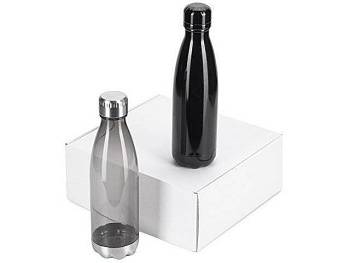 Подарочный набор из термобутылки и бутылки «Bottle set», черный Подарочный набор из термобутылки и бутылки «Bottle set», черный