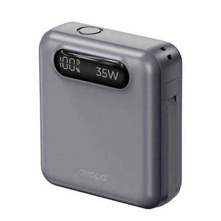Внешний АКБ NRG Turbo Cable 10000 mAh, 35Вт, графит, Deppa