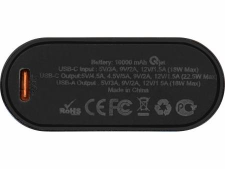Внешний аккумулятор с QC/PD "Qwik", 10000 mah, черный