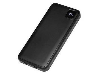 Внешний аккумулятор со встроенными кабелями «Фрэйм», 10000мач, черный