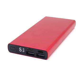Внешний аккумулятор Höginn в металлическом корпусе, 10000mAh, красный. Внешний аккумулятор Höginn в металлическом корпусе, 10000mAh, красный.