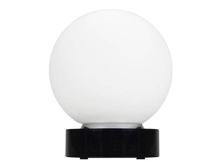 Лампа настольная с часами, датой и термометром. При включении на поверхности лампы появляется стилизованное изображение земного шара
