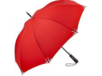 Зонт-трость «Safebrella» с фонариком и светоотражающими элементами, красный Зонт-трость «Safebrella» с фонариком и светоотражающими элементами, красный