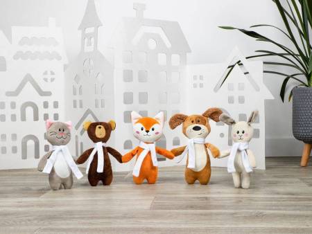 Мягкая игрушка Beastie Toys, лисенок с белым шарфом