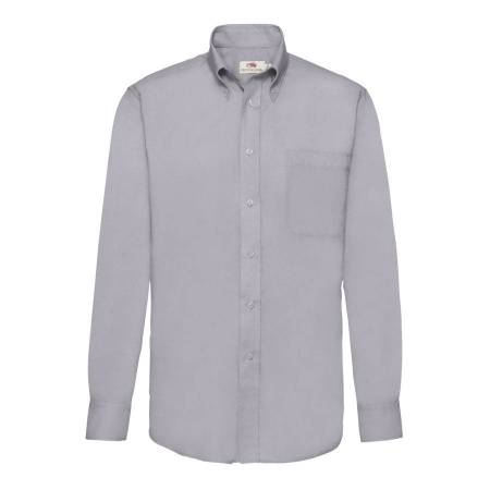 Рубашка "Long Sleeve Oxford Shirt", светло-серый_XL, 70% х/б, 30% п/э, 135 г/м2
