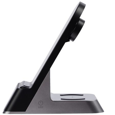 Зарядная станция c часами E-Store для смартфона, часов и наушников, черная Зарядная станция c часами E-Store для смартфона, часов и наушников, черная