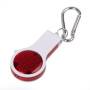 Брелок FLOYKIN со свистком, фонариком, светоотражателем  на карабине, красный с белым, 3,7х6,7х1
