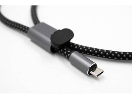 Ремешок-держатель для телефона с зарядным кабелем USB-C - USB-C «Lany Wristband Charge Eco», серый