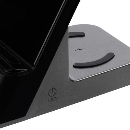 Зарядная станция c часами E-Store для смартфона, часов и наушников, черная Зарядная станция c часами E-Store для смартфона, часов и наушников, черная